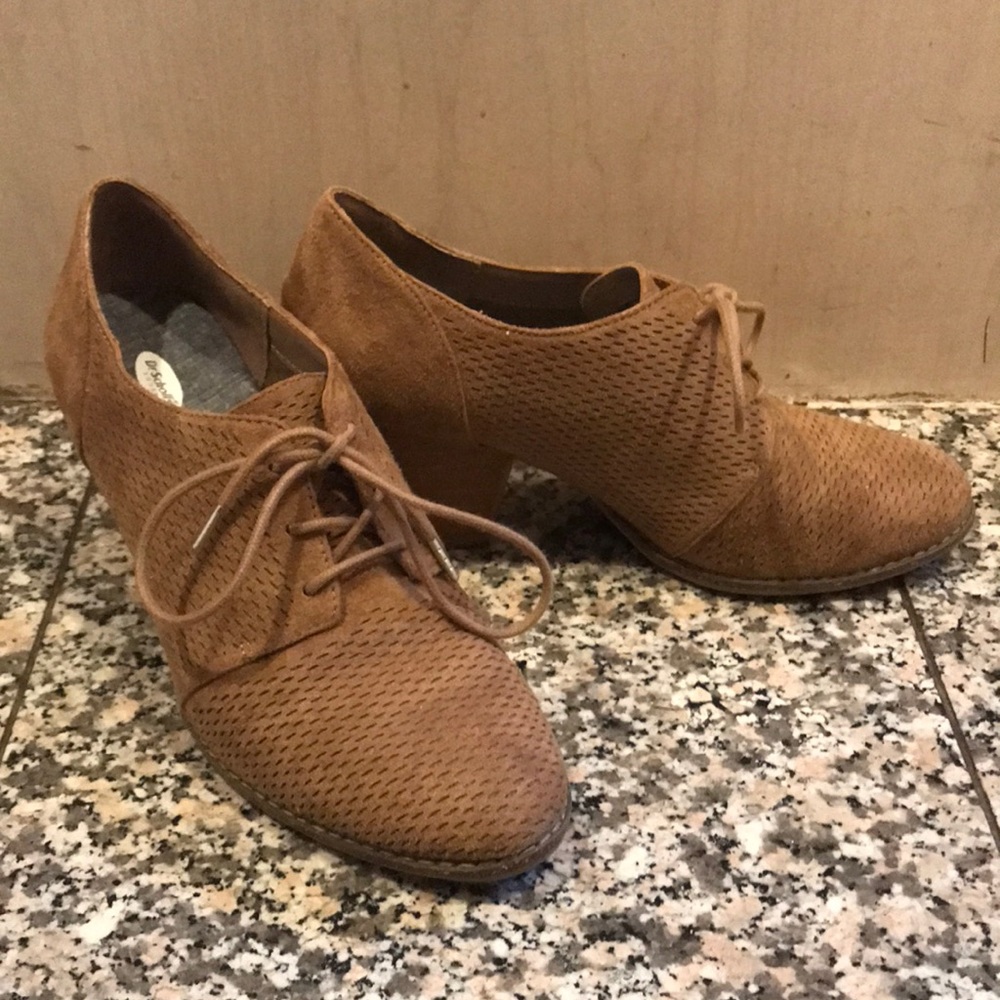 Brown suede heels